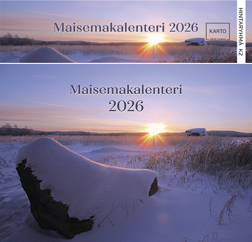 Seinäkalenteri 2026 maisemat A4