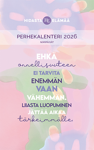 Perhekalenteri 2026 Hidasta elämää 23x36,5 cm