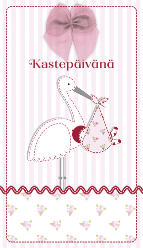 2-os kastekortti tyttö rusetti