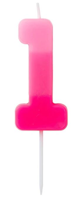 Numerokynttilä 1 pinkki 