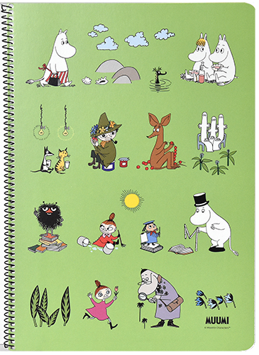 Spiral notebook A4/40L Moomin green