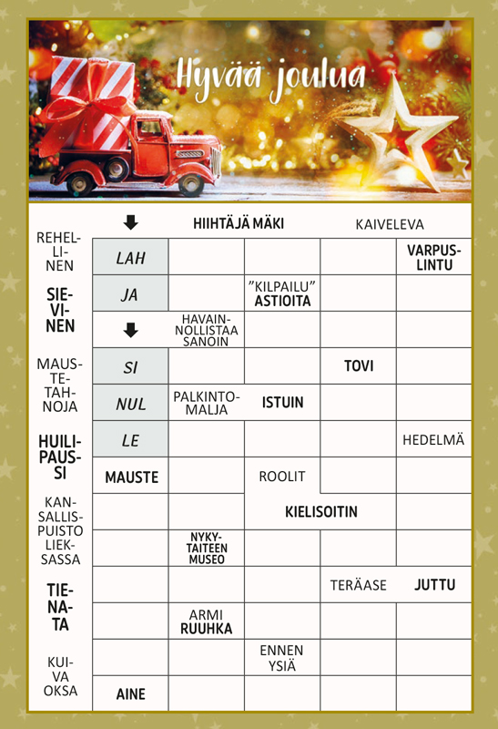 2-os joulu ristikkokortti