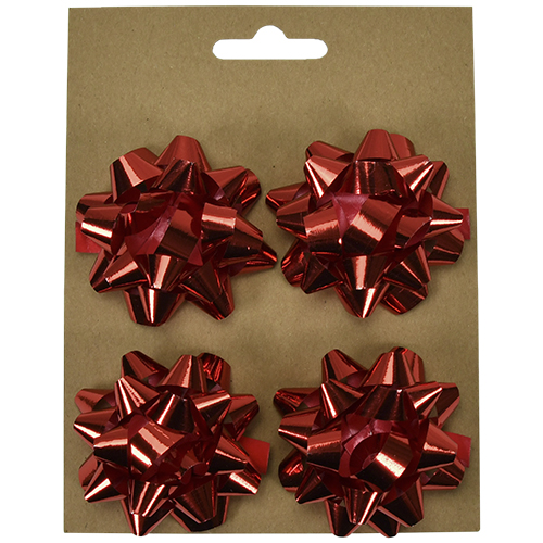 Ruusuke joulu 4kpl metalli punainen KP19