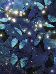 [318319] Juliste 60x80cm Siniset perhoset